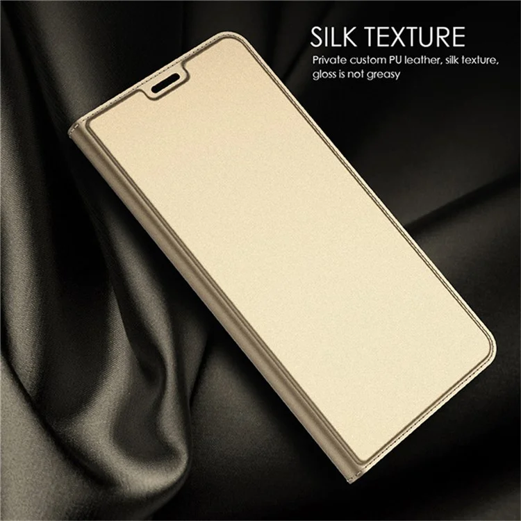 Für ZTE Blade V70 Hülle aus PU-Leder mit Kartenfach, Ständer und Magnetverschluss - Gold