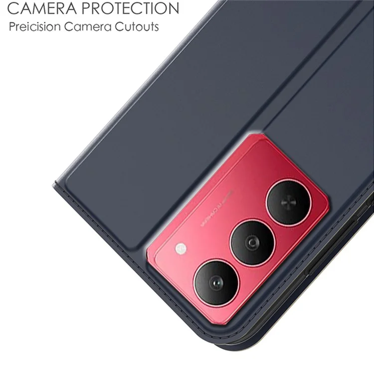 Für Realme 14x 5G / V60 Pro Hülle PU-Leder Telefonabdeckung mit Kartenfach, Ständer und magnetischem Verschluss - Blau