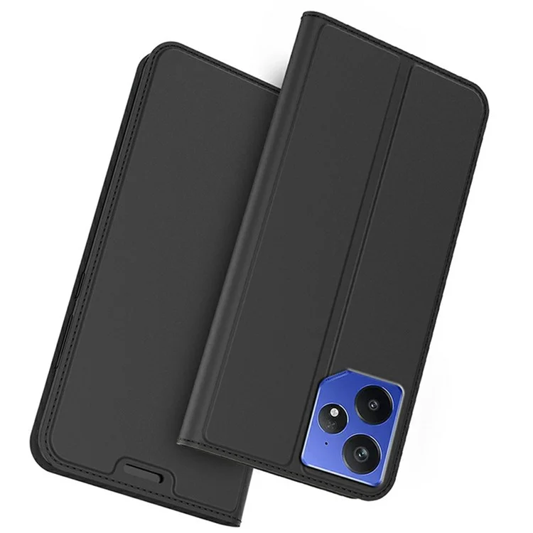 Funda para Realme Neo7 5G de piel sintética con soporte para tarjetas, cierre magnético - Negro