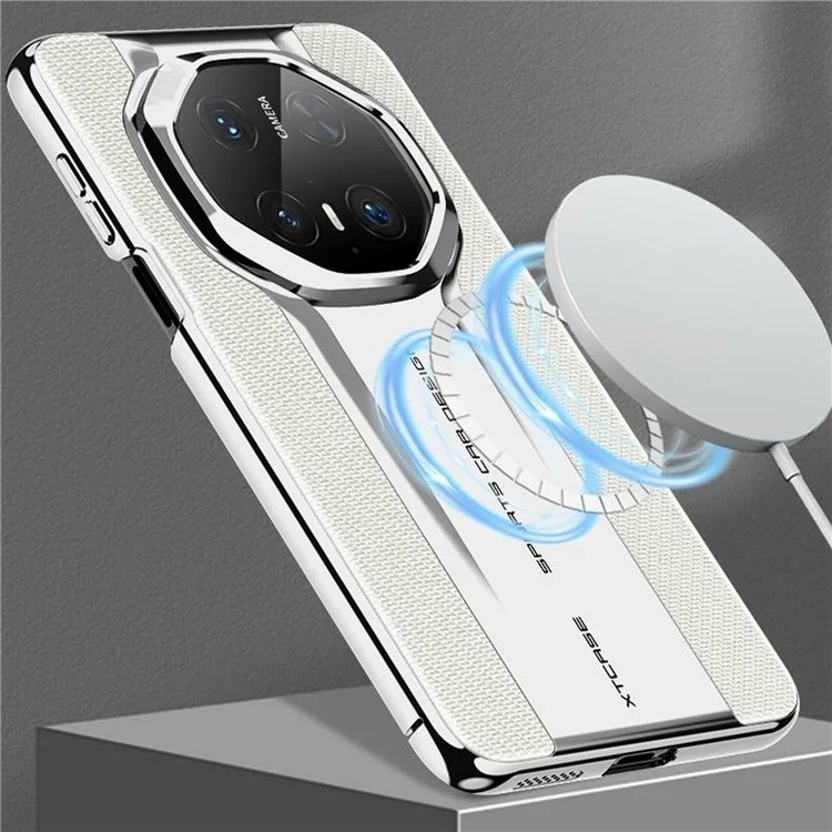 Funda magnética para teléfono GKK para Huawei Mate 70 RS Ultimate / Mate 70 Pro / Mate 70 Pro+ Cubierta trasera de piel PU + PC - Plata