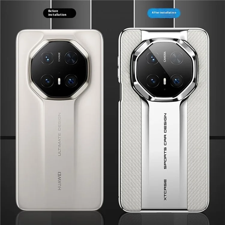 Funda magnética para teléfono GKK para Huawei Mate 70 RS Ultimate / Mate 70 Pro / Mate 70 Pro+ Cubierta trasera de piel PU + PC - Plata