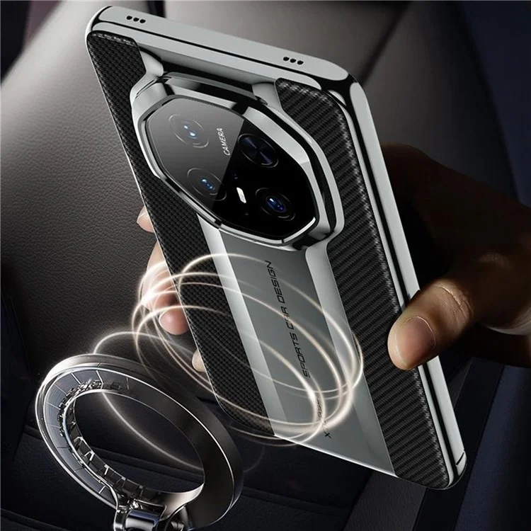 Funda magnética para teléfono GKK para Huawei Mate 70 RS Ultimate / Mate 70 Pro / Mate 70 Pro+ Cubierta trasera de piel PU + PC - Plata