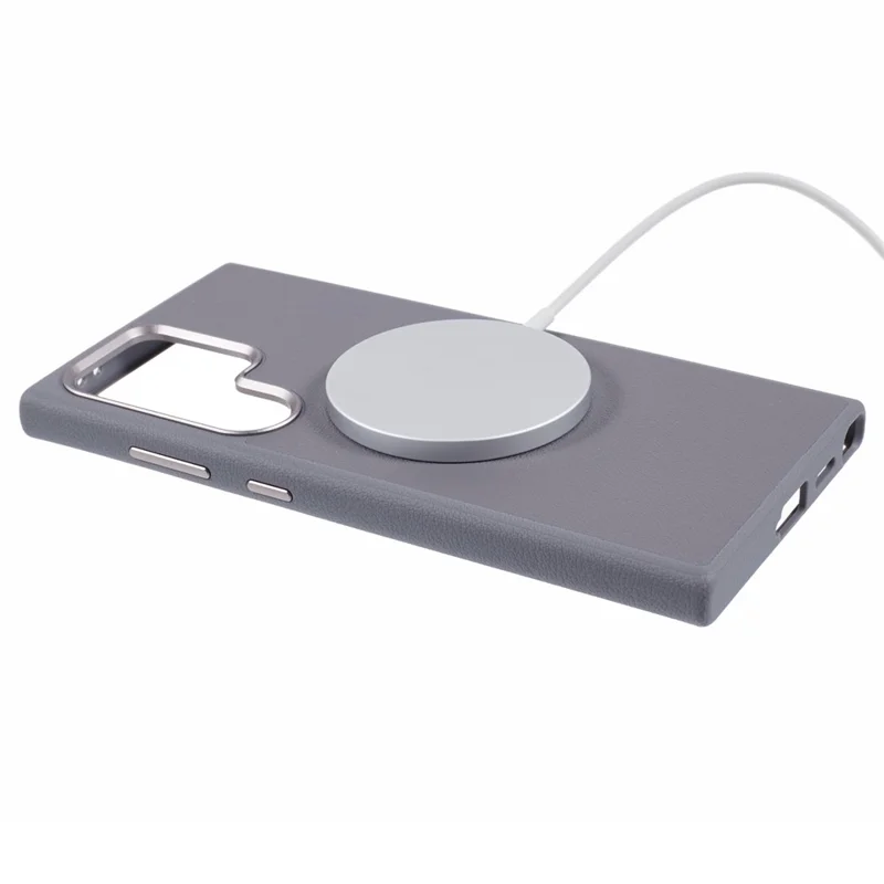 X-LEVEL For Samsung	Galaxy S25 Ultra Magnetic Case PU Leather Hard PC Phone Cover - Grey