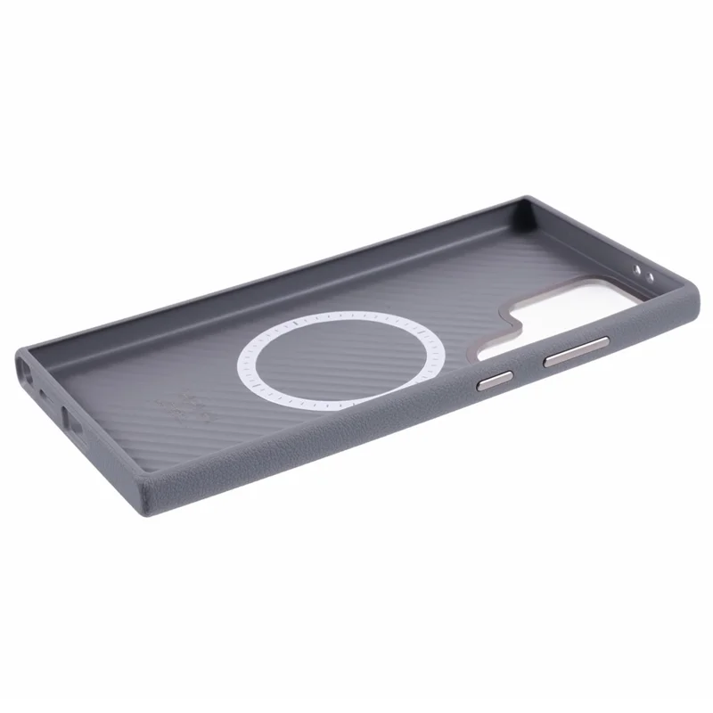 X-LEVEL For Samsung	Galaxy S25 Ultra Magnetic Case PU Leather Hard PC Phone Cover - Grey