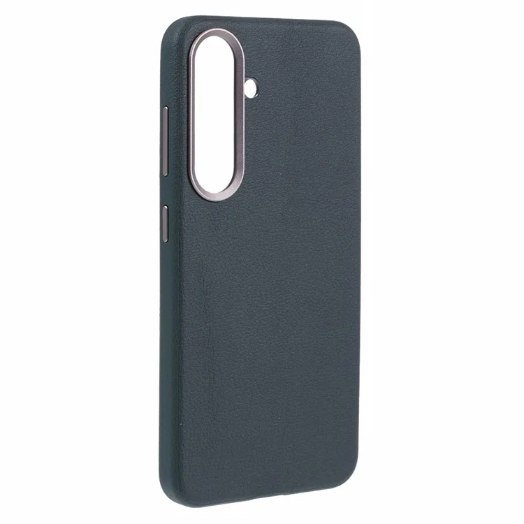 Coque pour Samsung Galaxy S25+ compatible avec MagSafe, en cuir PU et PC dur - Verte