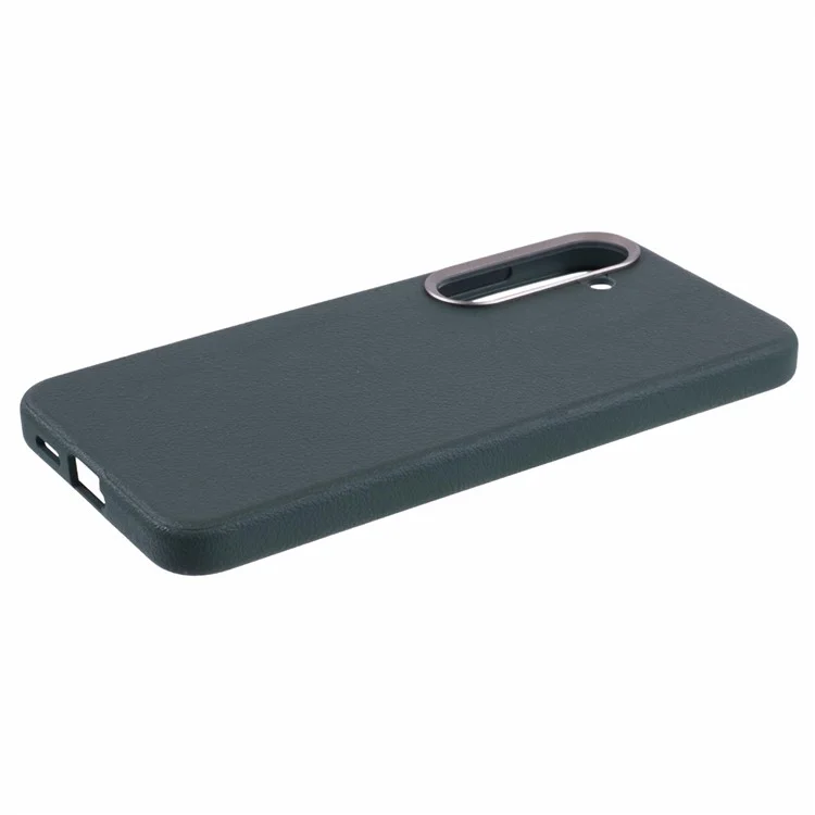 Coque pour Samsung Galaxy S25+ compatible avec MagSafe, en cuir PU et PC dur - Verte