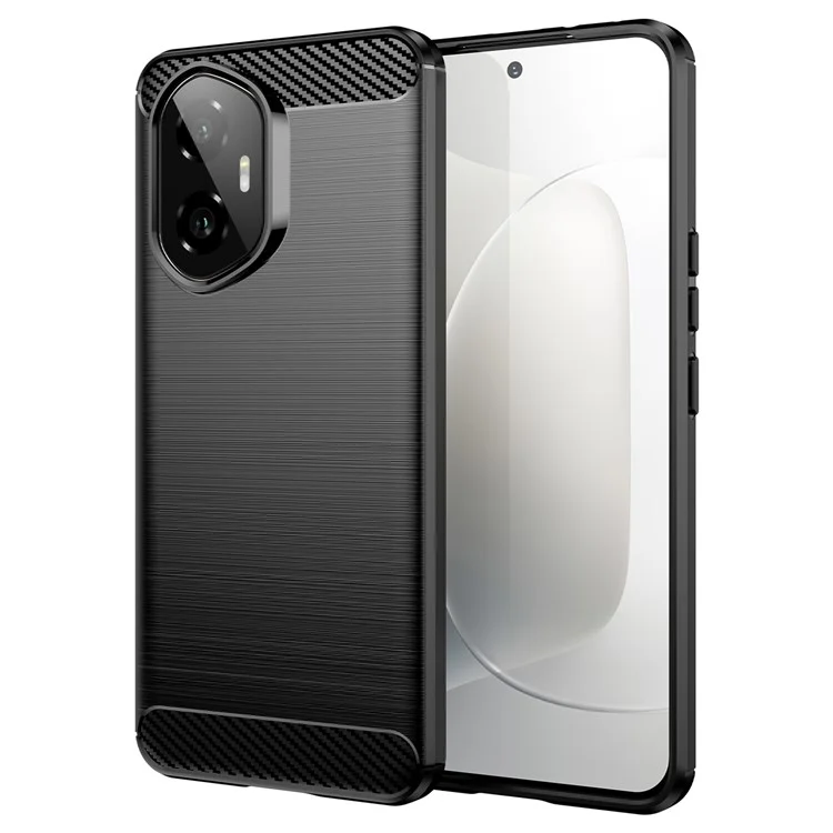 Für Honor 300 Case Carbon Fiber Texture Bürstenprägung Telefonrückseite - Schwarz