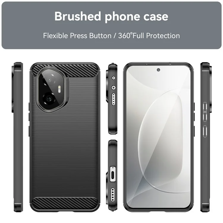 Für Honor 300 Case Carbon Fiber Texture Bürstenprägung Telefonrückseite - Schwarz