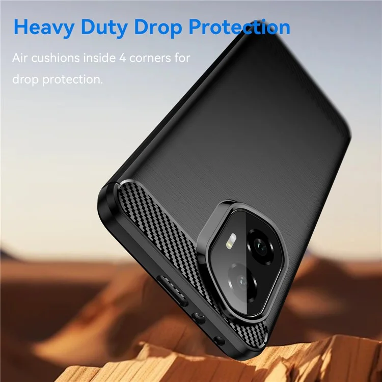 Für Honor 300 Case Carbon Fiber Texture Bürstenprägung Telefonrückseite - Schwarz