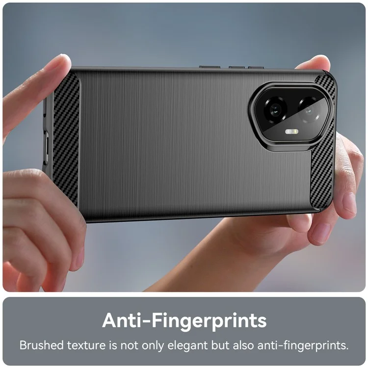 Für Honor 300 Case Carbon Fiber Texture Bürstenprägung Telefonrückseite - Schwarz