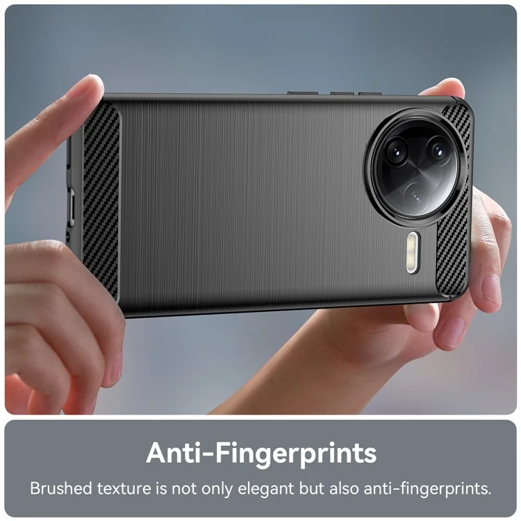Funda para Xiaomi Redmi K80 Pro 5G con textura de fibra de carbono y acabado cepillado - Negro