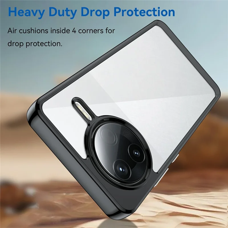 For Xiaomi Poco F7 Pro 5G / Redmi K80 5G Case TPU + Acrylic Protective Clear Phone Cover - Black