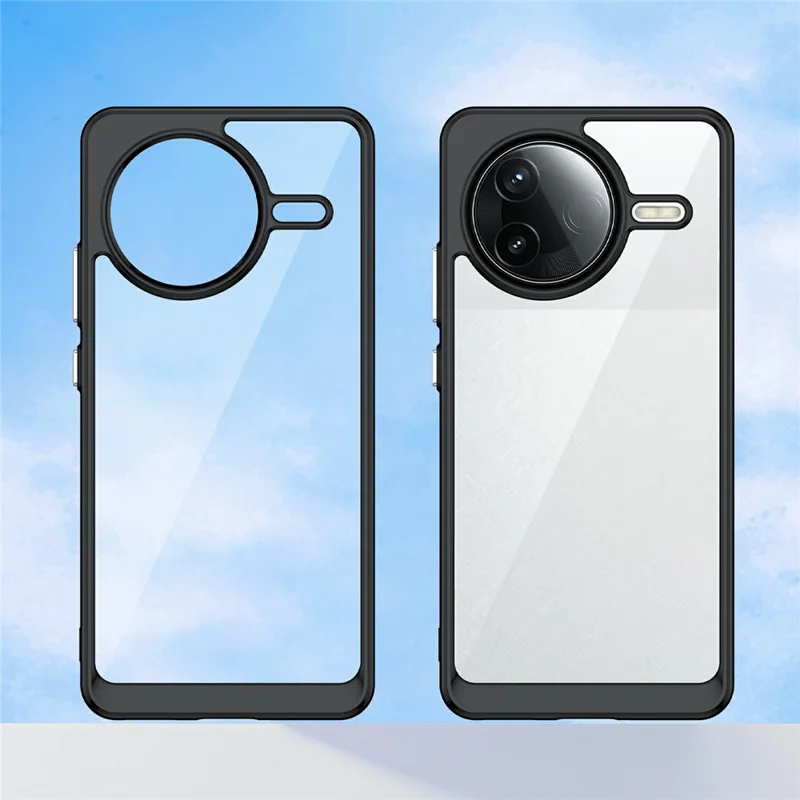 For Xiaomi Poco F7 Pro 5G / Redmi K80 5G Case TPU + Acrylic Protective Clear Phone Cover - Black