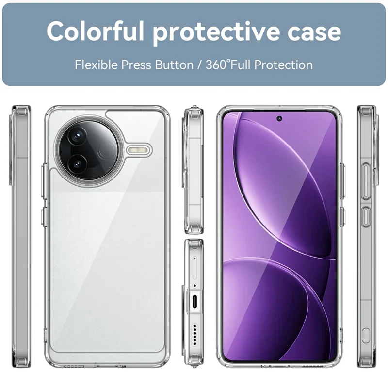 For Xiaomi Poco F7 Pro 5G / Redmi K80 5G Case TPU + Acrylic Protective Clear Phone Cover - Transparent