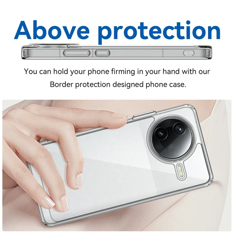 For Xiaomi Poco F7 Pro 5G / Redmi K80 5G Case TPU + Acrylic Protective Clear Phone Cover - Transparent