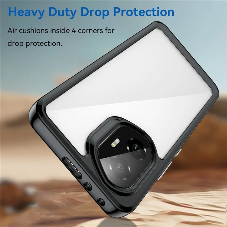 Coque de protection transparente en TPU + acrylique pour Honor 300 - Noir