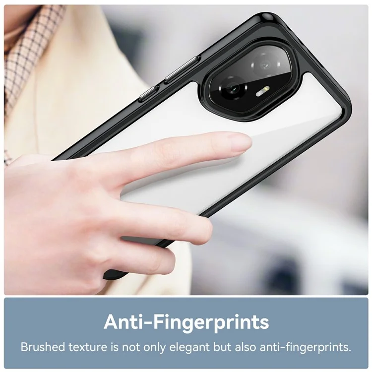 Coque de protection transparente en TPU + acrylique pour Honor 300 - Noir