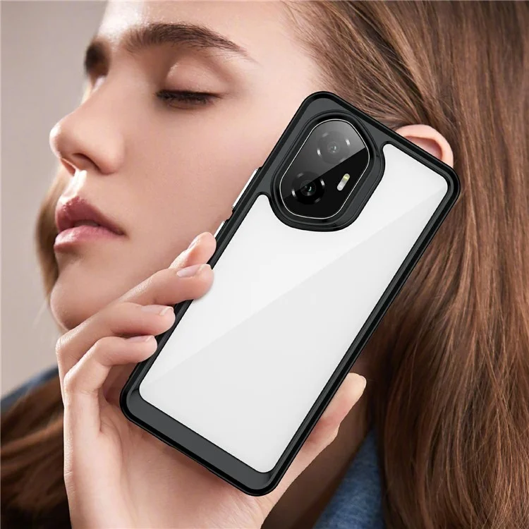 Coque de protection transparente en TPU + acrylique pour Honor 300 - Noir
