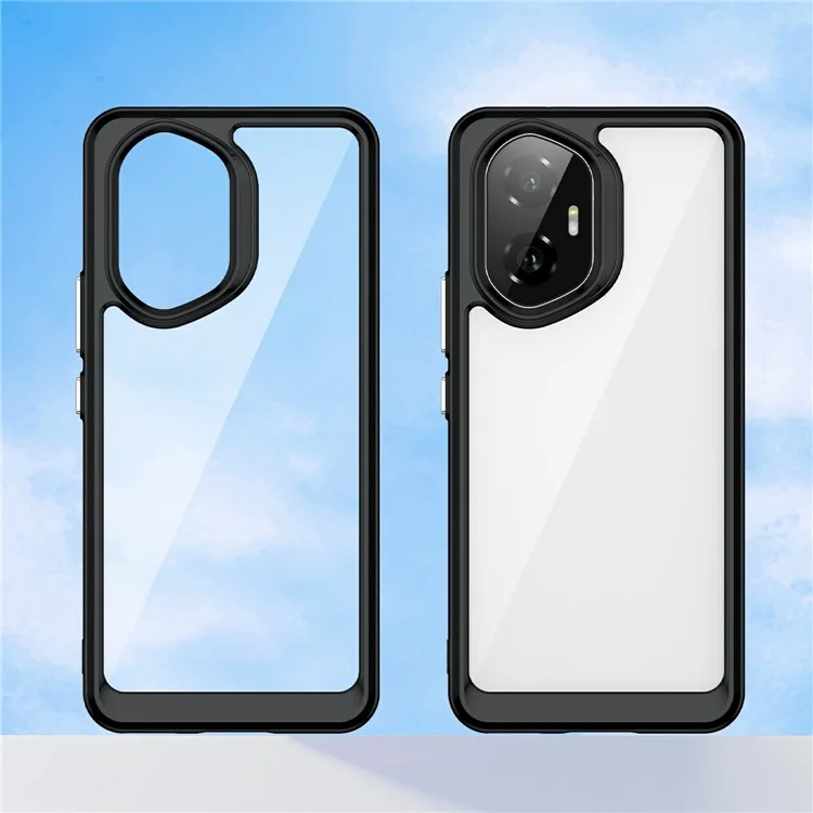 Coque de protection transparente en TPU + acrylique pour Honor 300 - Noir