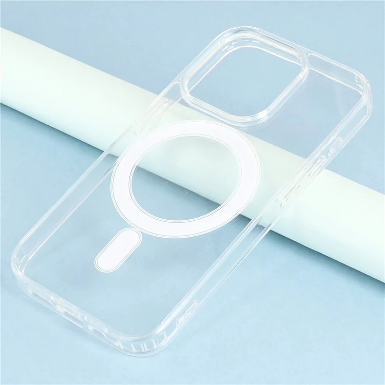 Funda compatible con iPhone 15 Pro Max para MagSafe, de TPU + cubierta de teléfono acrílica transparente