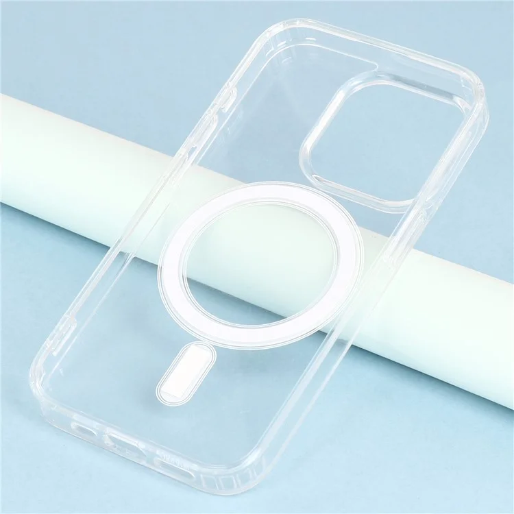 Funda compatible con iPhone 15 Pro Max para MagSafe, de TPU + cubierta de teléfono acrílica transparente