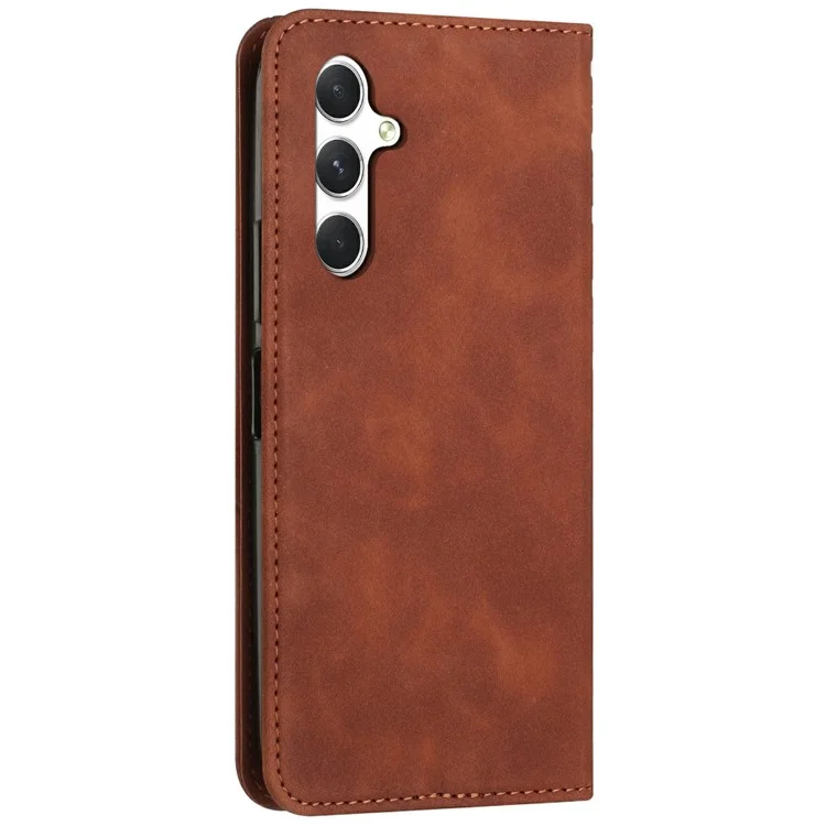 Für Samsung Galaxy A36 5G Handyhülle Geprägte PU-Leder Geldbörse Stand Case - Braun