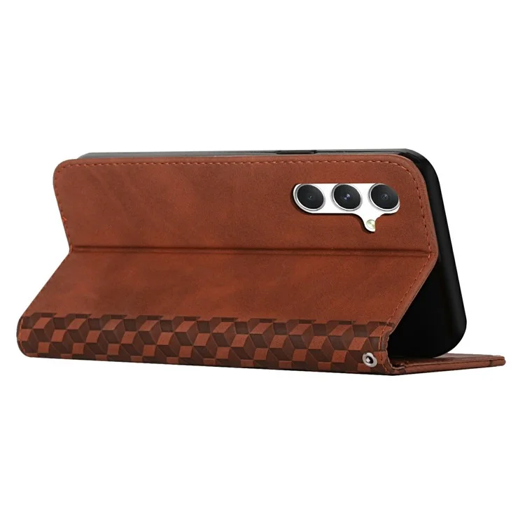 Für Samsung Galaxy A36 5G Handyhülle Geprägte PU-Leder Geldbörse Stand Case - Braun