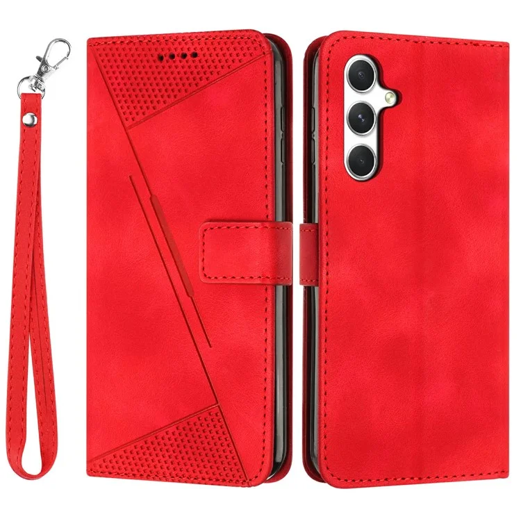 Für Samsung Galaxy A36 5G Hülle Handtasche Bedruckter Dreieck Leder Telefonabdeckung - Rot
