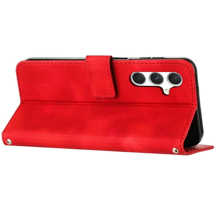 Für Samsung Galaxy A36 5G Hülle Handtasche Bedruckter Dreieck Leder Telefonabdeckung - Rot