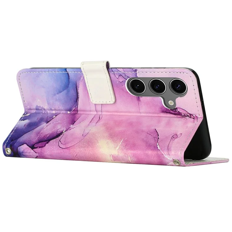 Étui debout pour Samsung Galaxy A36 5G, motif marbre, en cuir PU, housse de téléphone portefeuille - Violet