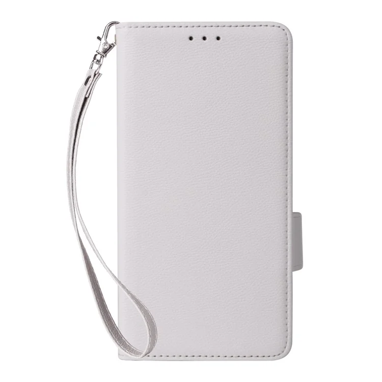 Étui pour Oppo Reno13 5G (version mondiale) en texture de litchi, portefeuille en cuir PU avec rabat - Blanc