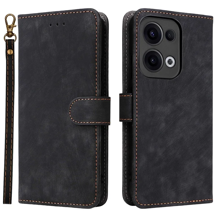 Für Oppo Reno13 5G (Global) Wallet Case RFID-blockierender PU-Leder-Cover-Ständer - Schwarz