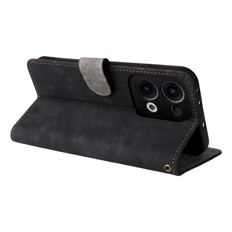 Für Oppo Reno13 5G (Global) Wallet Case RFID-blockierender PU-Leder-Cover-Ständer - Schwarz