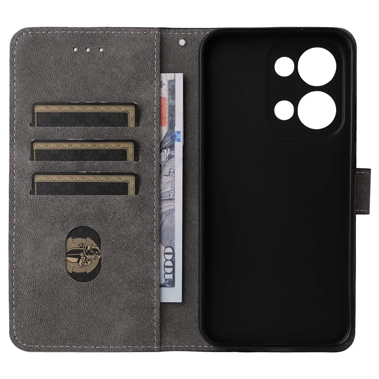Für Oppo Reno13 5G (Global) Wallet Case RFID-blockierender PU-Leder-Cover-Ständer - Schwarz