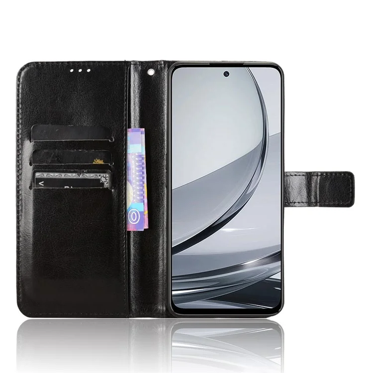 Для чехла ZTE nubia Focus Pro Crazy Horse Texture PU Leather Phone Wallet Cover - Черный