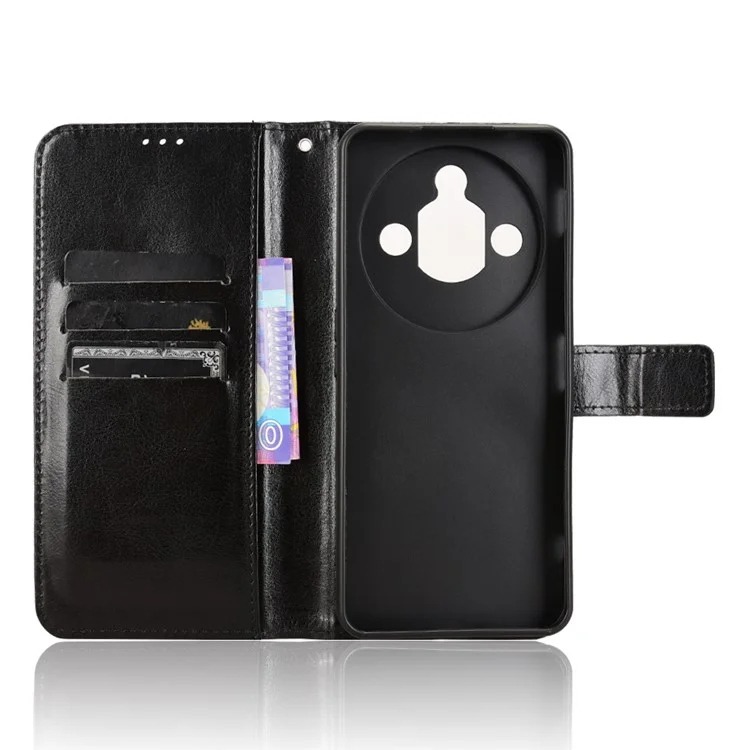 Для чехла ZTE nubia Focus Pro Crazy Horse Texture PU Leather Phone Wallet Cover - Черный