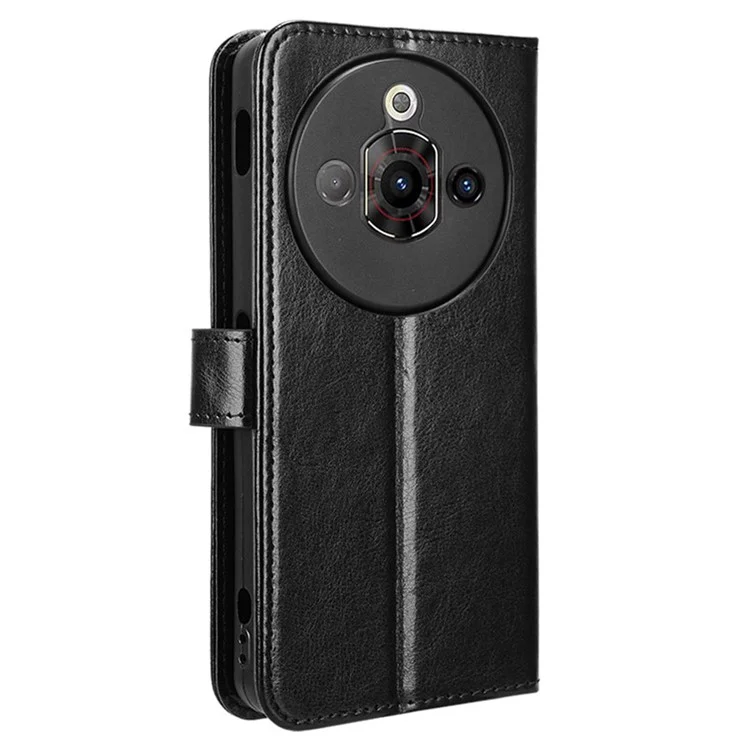Для чехла ZTE nubia Focus Pro Crazy Horse Texture PU Leather Phone Wallet Cover - Черный