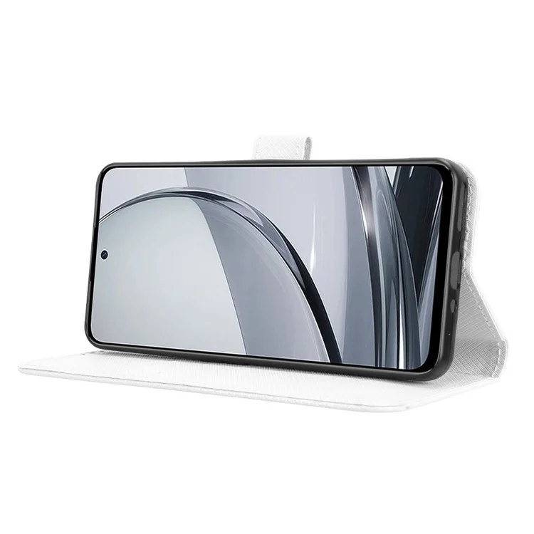 Capa para ZTE nubia Focus Pro em couro sintético com textura de diamante - Branca