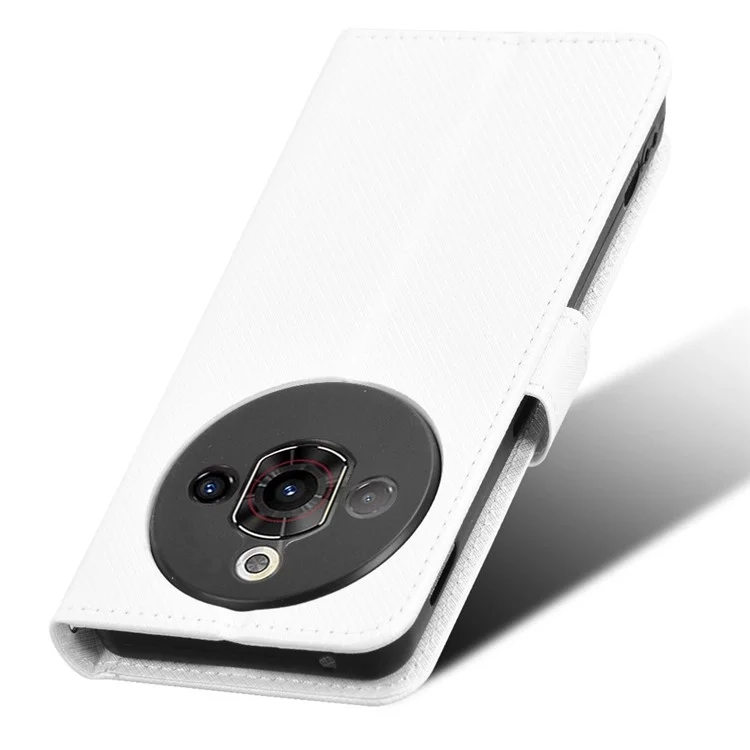 Capa para ZTE nubia Focus Pro em couro sintético com textura de diamante - Branca