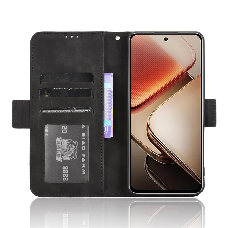 For Oukitel C58 Pro / C58 Leather Case Phone Wallet Cover with Multiple Card Slots - Black