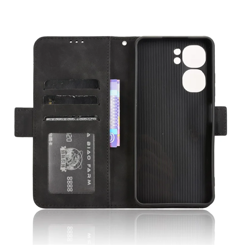 For Oukitel C58 Pro / C58 Leather Case Phone Wallet Cover with Multiple Card Slots - Black