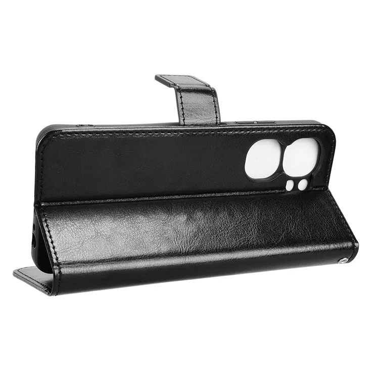 Для Oukitel C58 Pro / C58 Crazy Horse Texture PU Leather Phone Wallet Cover - Черный
