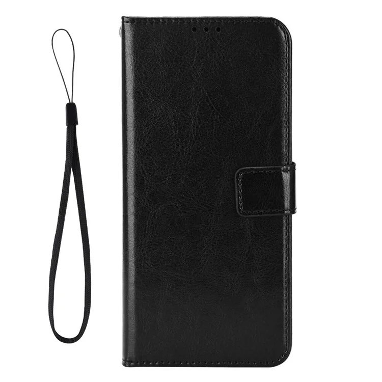 Для Oukitel C58 Pro / C58 Crazy Horse Texture PU Leather Phone Wallet Cover - Черный