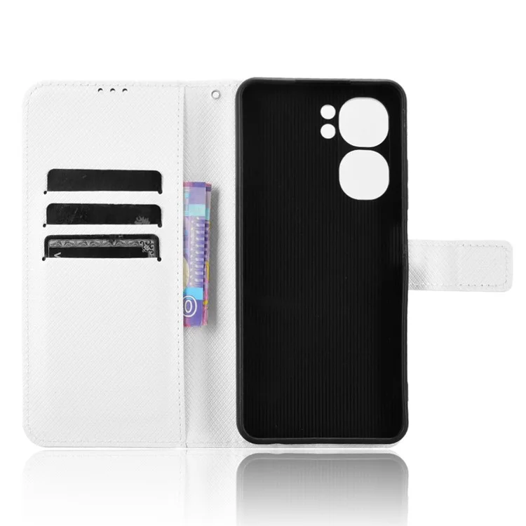 Для Oukitel C58 Pro / C58 Чехол из искусственной кожи с алмазным узором Чехол-бумажник для телефона - Белый