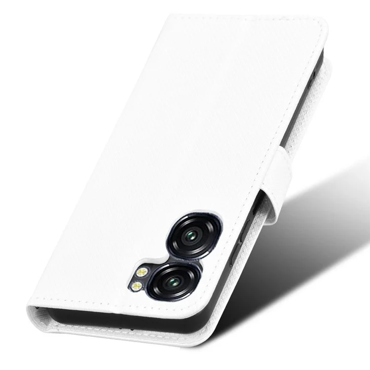 Для Oukitel C58 Pro / C58 Чехол из искусственной кожи с алмазным узором Чехол-бумажник для телефона - Белый