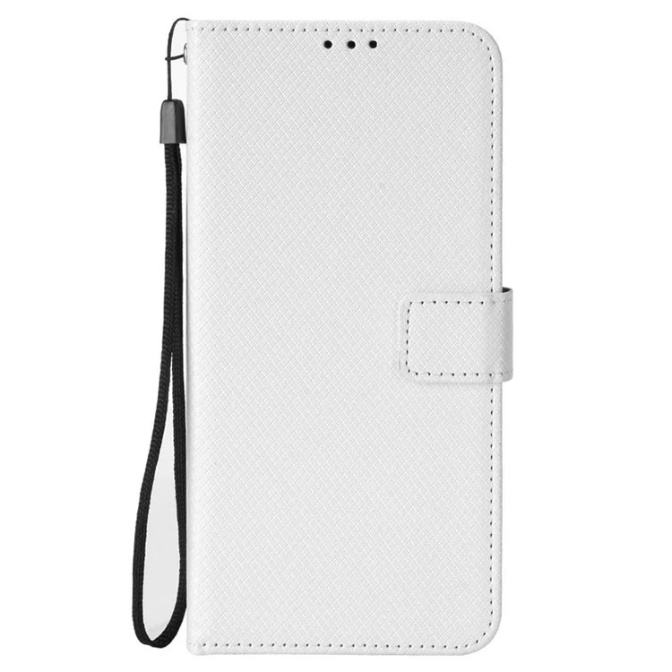 Для Oukitel C58 Pro / C58 Чехол из искусственной кожи с алмазным узором Чехол-бумажник для телефона - Белый