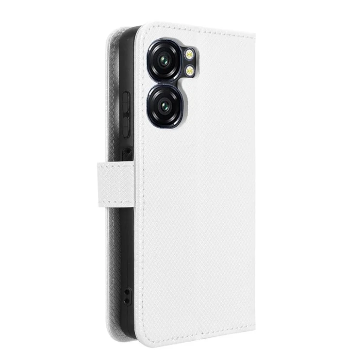 Для Oukitel C58 Pro / C58 Чехол из искусственной кожи с алмазным узором Чехол-бумажник для телефона - Белый
