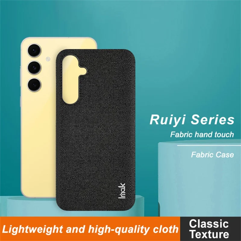IMAK Ruiyi Series для чехла Samsung Galaxy S24 FE Classic Fabric Texture Leather + PC Phone Cover - Черный