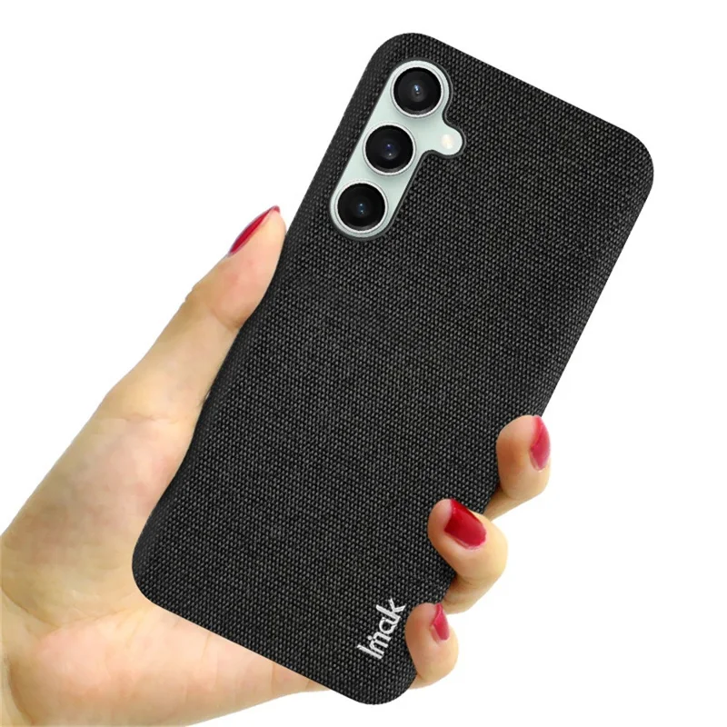 IMAK Ruiyi Series для чехла Samsung Galaxy S24 FE Classic Fabric Texture Leather + PC Phone Cover - Черный