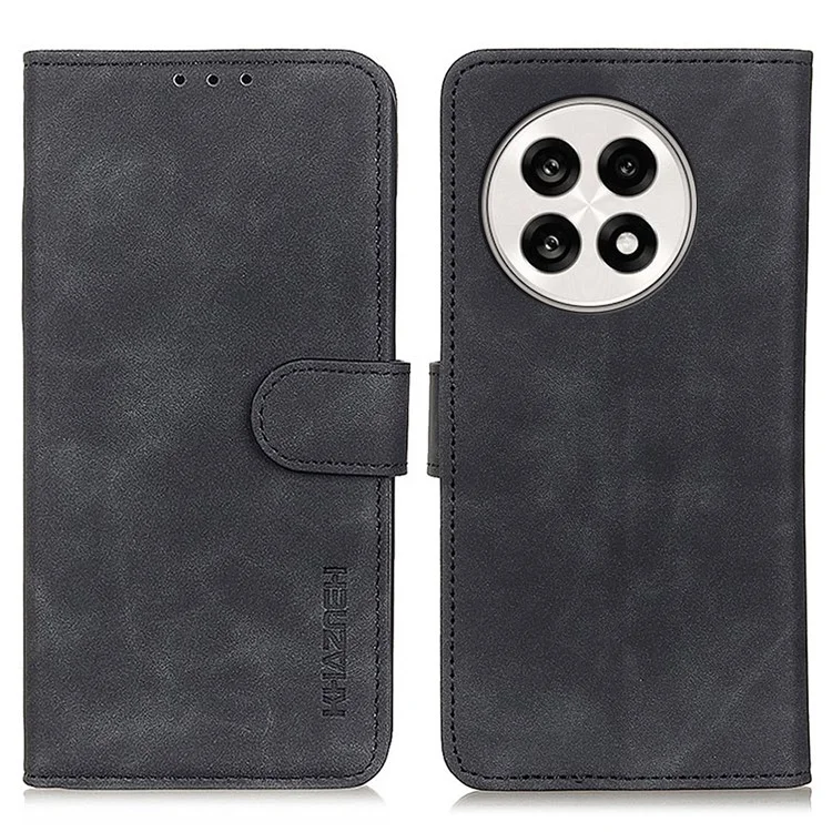 Funda de cuero PU con textura retro para OnePlus 13R 5G / Ace 5 5G - Negro